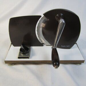 Vintage JUPITER German Manual Brown Crank Bread Meat Cheese Slicer - Folds